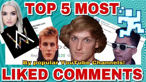 TOP 5 MOST LIKED COMMENTS BY POPULAR YOUTUBE CHANNELS YouTube