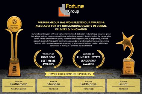 Fortune Group won prestigious awards for it's outstanding quality in design, delivery ...