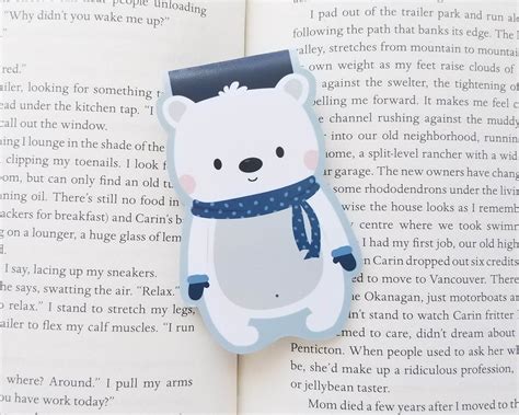 Polar Bear Magnetic Bookmark Kawaii Bear Planner Clip Cute Etsy In