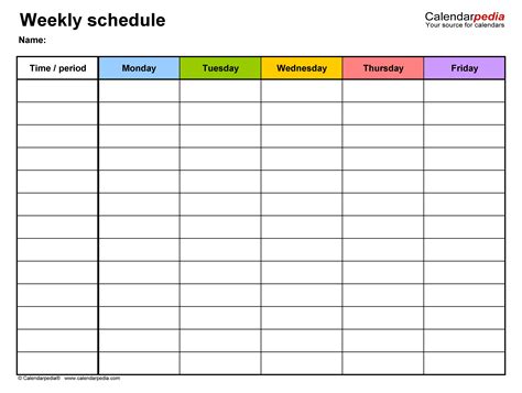 Perfect Printable 1 Week Schedule Get Your Calendar Printable