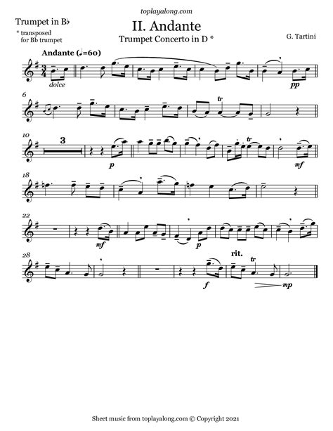 Trumpet Concerto In D Major Ii Andante