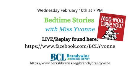 bedtime stories with miss yvonne berks county public libraries
