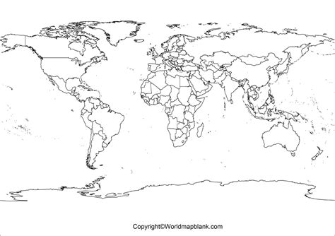 Free Printable Blank World Map Ruby Printable Map