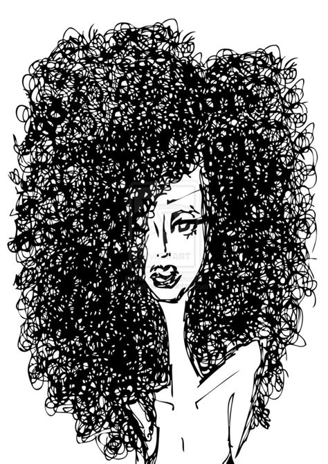 Curly Hair Girl Clipart Coloring