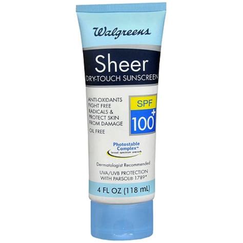 Walgreens Sheer Dry-Touch Sunscreen Lotion SPF 100+ Reviews 2019