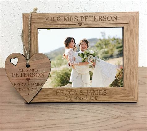 Personalised Wedding Photo Frame T For Newlyweds Etsy