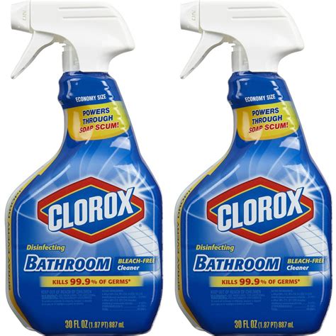 Clorox Disinfecting Bathroom Cleaner Spray Bottle 30 Ounces 2 Pack