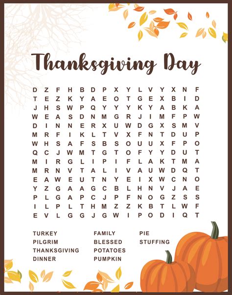 Thanksgiving Search And Find Printable Printable Word Searches