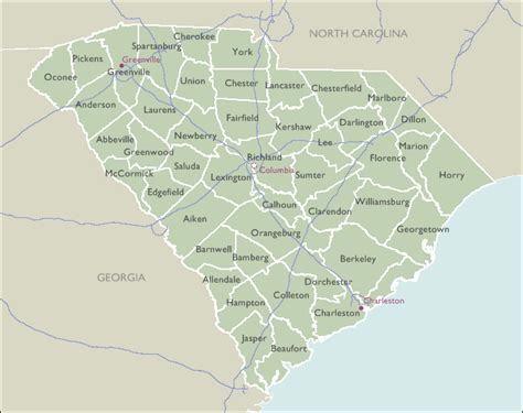 County Zip Code Maps Of South Carolina Deliverymaps