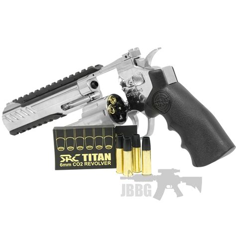 Src 6 Inch Titan Platinum Ver Co2 Airsoft Revolver Just