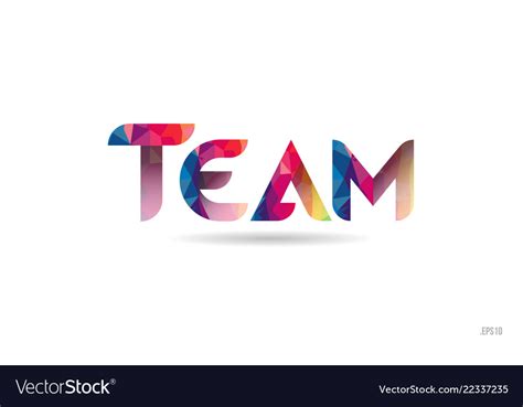 Team Colored Rainbow Word Text Suitable For Logo Vector Image