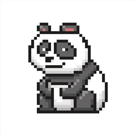 Pixel Art Panda Facile