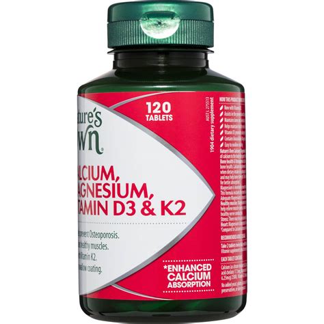 Calcium supplement intake and risk of cardiovascular disease in women. Nature's Own Calcium, Magnesium, Vitamin D3 & K2 120pk ...
