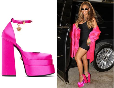 Beyonces Versace Satin Medusa Aevitas Platform Heels