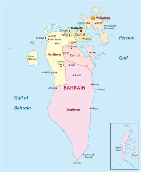 Map of bahrain, satellite view. Bahrain Map - Guide of the World