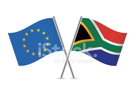 European Union And South Africa Flags Vector Stock Photo Royalty