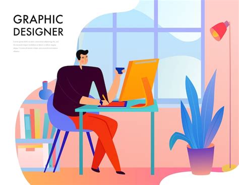 Designer Graphique Pendant Le Travail Créatif Derrière Le Bureau Avec