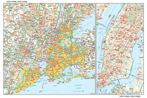 New York Downtown Wall Map Laminated Wall Maps Of The World Images
