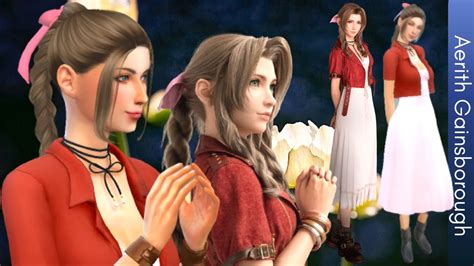 The Sims 4 Cas Aerith Gainsborough From Final Fantasy Vii Cc Links