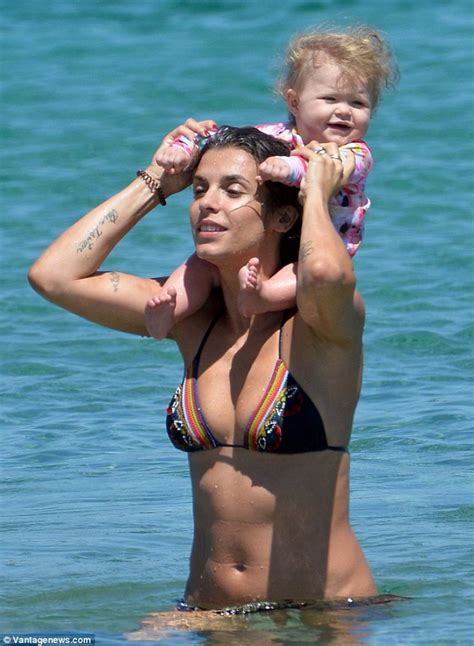 George Clooneys Ex Elisabetta Canalis Shows Off Her Bikini Body In Sardinia Daily Mail Online
