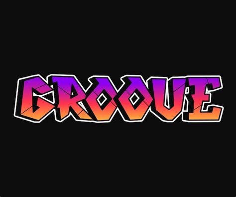 Premium Vector Groove Word Trippy Psychedelic Graffiti Style Letters
