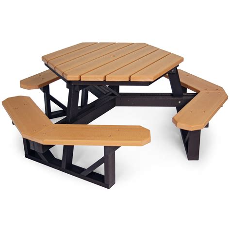 Jayhawk Plastics Hex Recycled Plastic Commercial Picnic Table