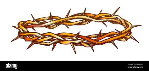 Crown Of Thorns Religious Symbol Color Vector Stock Vector Image And Art