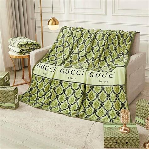 Green Throw Blanket Gucci Designer Blankets Luxurythrowblanket
