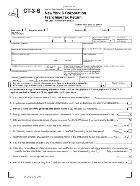 Nys Ct 3s 2007 Form Fill Out And Sign Online Dochub