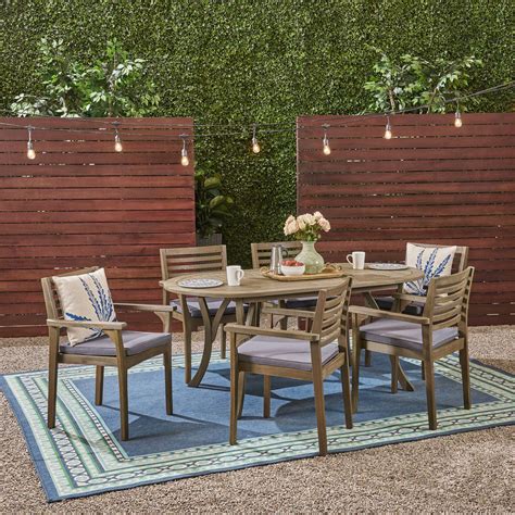 6 Seater Outdoor Dining Set Nh642703 Noble House Furniture