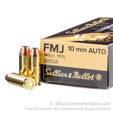 50 Rounds Of Discount 180gr Fmj 10mm Ammo For Sale By Sellier And Bellot