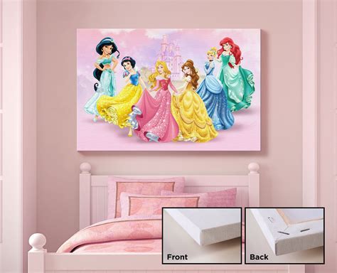Disney Princess Canvas Print Kids Bedroom Wall Art Kids T Etsy In