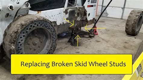 How To Replace Broken Skid Loader Wheel Studs Youtube