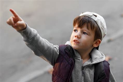 Little Boy Pointing Up Stock Image Image Of Preschooler 34881231