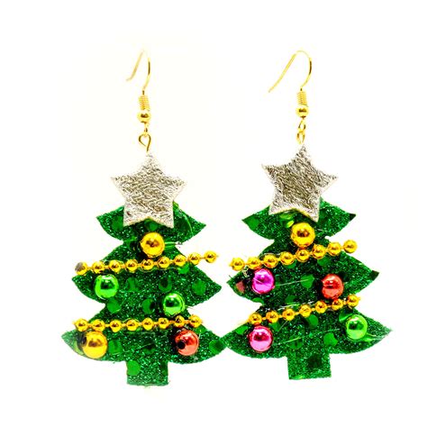 Novelty Christmas Tree Earrings For Sensitive Ears