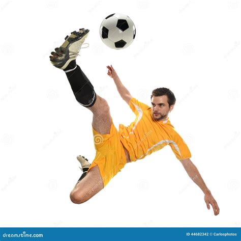Soccer Player Kicking The Ball Stock Photo Cartoondealer Com