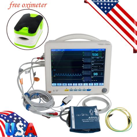Portable Icu Ccu 12 Vital Signs Patient Monitor Machine 6 Parameter Voice Alarm Ebay