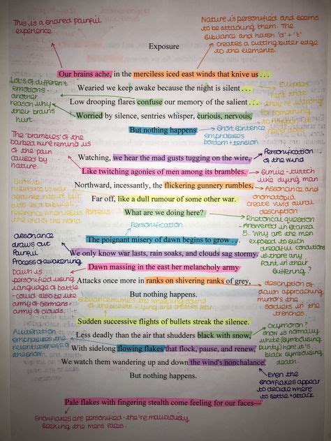 Power And Conflict Poems Gcse Exposure Annotated Poem Part 1 With