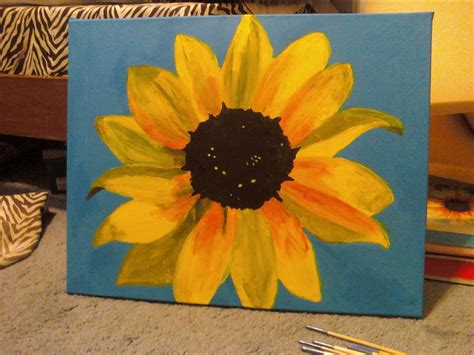 Easy Sunflower Painting On Canvas Sunflower