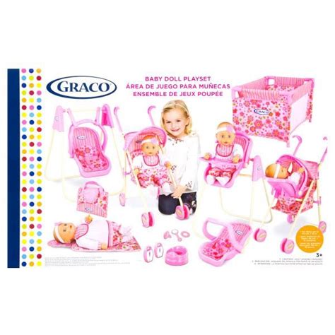 Daughters Graco Baby Doll Playset With Stroller Playgym Travel Bag