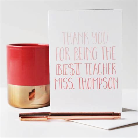 Personalised Thank You Best Teacher Card By Sweetlove Press