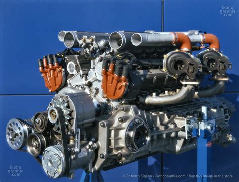 The 35 L Bugatti Eb110 Quad Turbocharged V12 Engine With Five Valves