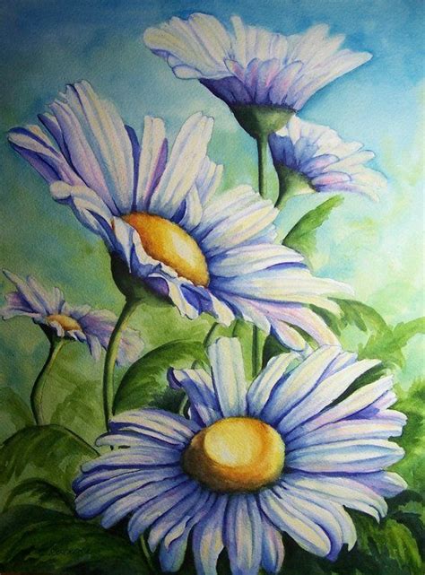 Flower Painting Canvas Daisy Painting Floral Painting Floral Art