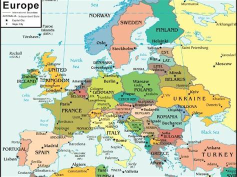 Name The Countriesrecognised States Of Europe And Their Capital Cities