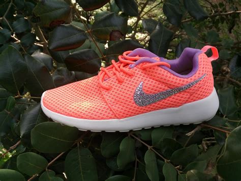 Custom Nike Roshe Run Br Womens Run Shoes Coralpurple Color White Sole