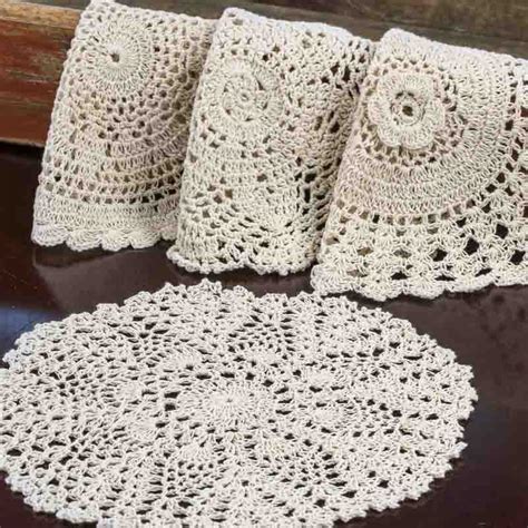 Ecru Round Crocheted Doilies - Crochet and Lace Doilies ...