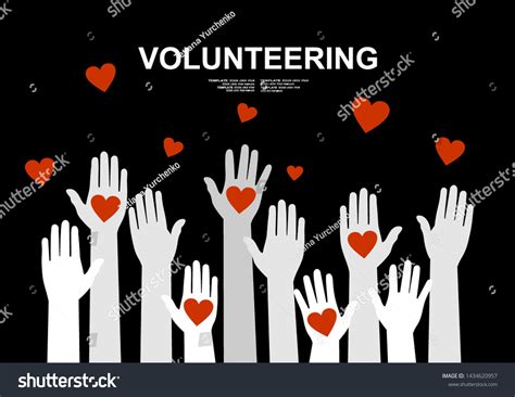 Hands With Hearts Raised Hands Volunteering Royalty Free Stock Photo