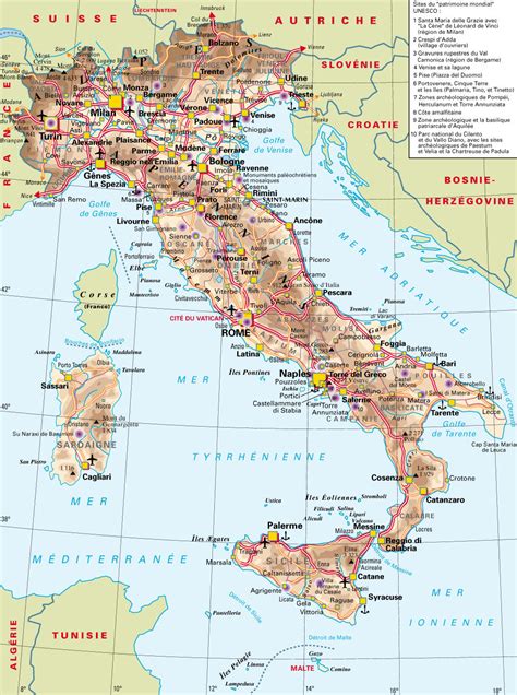 Carte géographique de l italie passions photos
