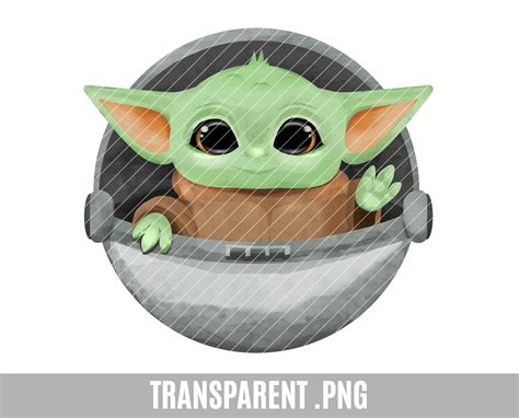 Baby Yoda Clip Art Transparent Png Baby Yoda Cute Alien Etsy Uk