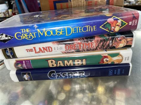 The Great Mouse Detective Casper Bambi Lot Of Vhs Kids Movies 3000
